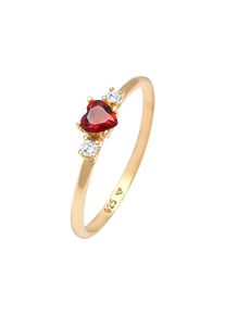 Elli - Anello di fidanzamento cuore rosso con cristalli di zirconia in Argento Sterling 925 placcato oro AnElli 1 pieces female
