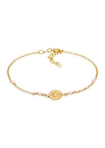 Elli - Moneta Sole Vintage Trend regolabile con quarzo rosa in Argento Sterling 925 placcato oro Bracciali e Braccialetti 1 pieces female