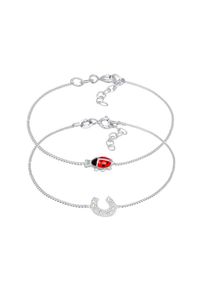 Elli - Set Coccinella Ferro di Cavallo Carino Colorato in argento sterling 925 Bracciali e Braccialetti 1 pieces female