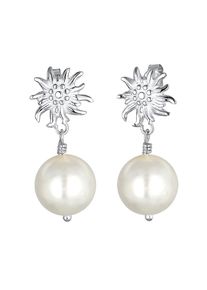 Elli - Orecchini Pendenti Stella Alpina Dirndl con Perla di Conchiglia in Argento Sterling 925 1 pieces female