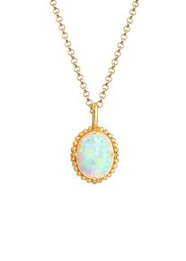 Elli - Pendente vintage in Argento Sterling 925 dorato con opale sintetico blogger di tendenza Collane 1 pieces female