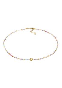 Elli - Girocollo perline di vetro forma di cuore in Argento Sterling 925 placcato oro Collane 1 pieces female