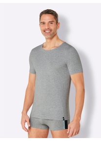 Heren shirt in mint + grijs gemêleerd ,maat 6, Witt, 95% Katoen, 5% Elastan