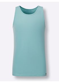 Herren Unterhemd in mint + grau-meliert ,Gr&ouml;&szlig;e 6, Witt, 95% Baumwolle, 5% Elasthan