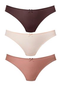 Petite Fleur Dames String nude / chocoladebruin / poederroze XS