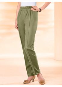 Dames Broek met ribstructuur in rietgroen ,maat 19, WITT, 100% Polyester