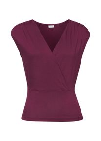 Lascana Dames Shirttop in aubergine/bordeaux ,maat 36/38, Witt, 95% Viscose, 5% Elastan