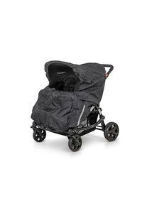 Babytrold Regenschutz Zwillingskinderwagen schwarz