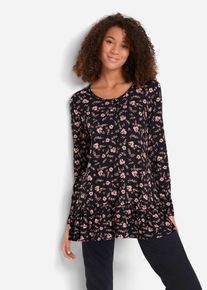 bonprix Długa tunika shirtowa z mieszanki wiskozy, czarny, 36/38
