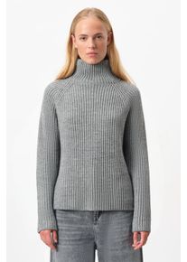 Drykorn ARWEN Trui met col in wol-alpacamix in grijs, maat XS