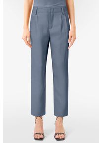 Drykorn DISPATCH-0 Geplooide broek met elastische tailleband in een linnen/viscosemix in blauw, maat 29x34