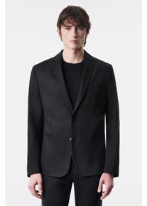 Drykorn HORLEY Slim fit jas met vallende achterkant in technostretch satijn in zwart, maat 90