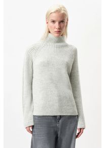Drykorn ARWEN Trui met col in wol-alpacamix in grijs, maat XS