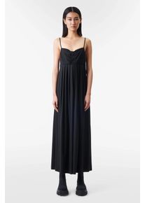Drykorn NOELIE Empire maxi-jurk van technische jersey in zwart, maat 3
