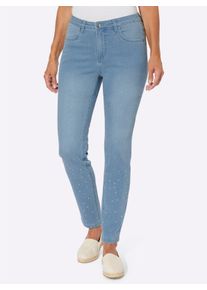 Dames jeans in blue-bleached ,maat 19, WITT, 81% Katoen, 17% Polyester, 2% Elastan