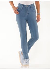 Dames jeans in blue-bleached ,maat 19, WITT, 81% Katoen, 17% Polyester, 2% Elastan