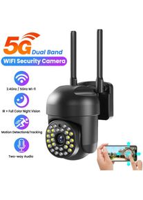 Camera de surveillance 5G wifi Exterieur intelligente 2Mp ip camera IP66 Vision Nocturne Maison Securite + carte sd 32G