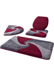 Hagemann unisex Rohož do kúpeľne sivá vzorovaná veľkosť 50 x 50 cm - Predložka k toalete s výrezom