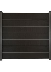 Clôture GroJa Solid Grande Premium panneau à composer noir co-extrudée palissade à prix bas