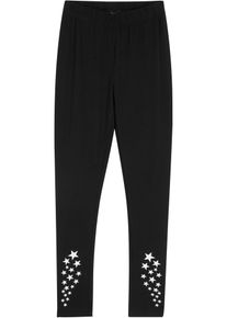 bonprix Legginsy dziewczęce z bawełny organicznej czarny 116/122