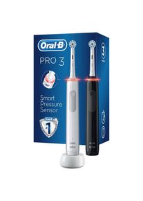 Oral-B Elektrische Zahnbürste Pro3 3900N Senstive White/Black - 2 handles