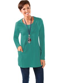 Damen Longshirt mit aufgesetzten Taschen smaragd Gr&ouml;&szlig;e 46