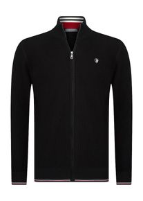 Jacey Quinn Heren Gebreid vest karmijnrood / zwart / wit XXXL