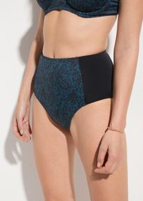 Slip a vita alta per bikini in poliammide riciclata, Petrolio, Taglia 48, bonprix