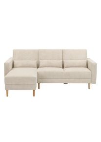 Tchibo - Federkern Eck-Schlafsofa »Jenna« - 223x152x93cm - creme - Polyester / Buchenholz / Holz