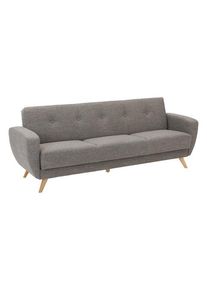 Tchibo - 3-Sitzer-Schlafsofa »Justus« in grau meliertem Webstoff - 230x82x85cm - braun - Holz / Buchenholz / Polyester