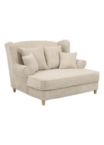 Tchibo - XXL-Ohrensessel »Harvard« in Cordstoff - 154x144x102cm - creme - Polyester / Holz / Buchenholz