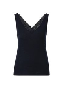 LANIUS Damen-Wolltop mit Spitze Dunkelblau 36