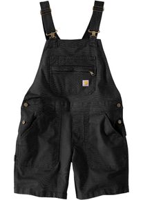 Carhartt Rugged Flex Canvas, bib shorts women , color: Black , size: S