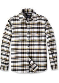 Carhartt Rugged Flex Flannel Plaid, shirt , color: White/Black/Yellow , size: XXL