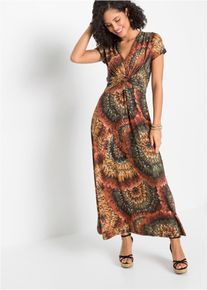 bonprix Femei Rochie maxi din jerse imprimat maro 48/50