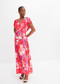 bonprix Női Mintás ruha fodorral és övvel lila 36/38