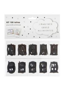 Lot de 100 Lettres pour Boîte Lumineuse 6cm Noir