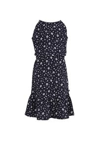 WE Fashion Sukienka dla dziewczynek ciemny niebieski / biały Rozmiar 98-104