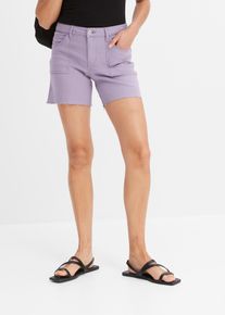 bonprix Szorty twillowe fioletowy 42