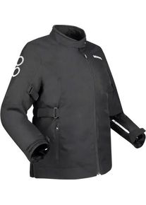 Bering Pamela Queen Size, waterdichte dames textieljas , kleur: Zwart/Wit , maat: Buikomtrek T2
