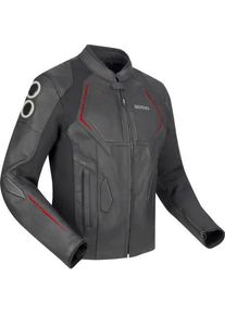 Bering Radial, leather jacket , color: Black/Red , size: XL