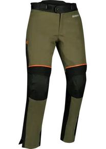 Bering Zephyr, textile pants waterproof women , color: Black/Dark Green/Orange , size: T3