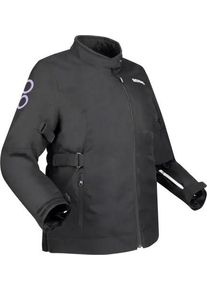 Bering Pamela Queen Size, waterdichte dames textieljas , kleur: Zwart/Lila , maat: Buikomtrek T3