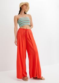 Viscose broek met splitten - rood - maat 36 - viscose - bonprix