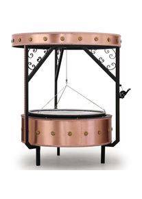 Gastrogrill Kurbel Schwenkgrill Schwenker Gastro Grillrost Edelstahl Profi XXL rund Holzkohlegrill Gastronomie Kupfer online Ricon