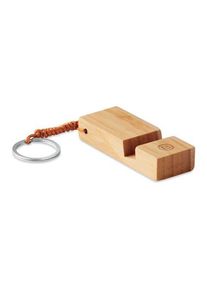 Objet publicitaire : Porte-clés support smartphone | bois | Personnalisable avec votre logo