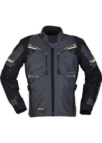 Modeka Taran Flash, textile jacket waterproof , color: Black/Dark Grey/Neon-Yellow , size: S