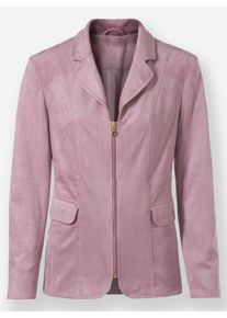 Dames Blazer van imitatieleer met ritssluiting in mauve ,maat 38, WITT, 90% Polyester, 10% Elastan