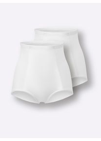 wäschepur Dames Correctieslip in wit ,maat 36/38, Witt, 95% Katoen, 5% Elastan. Satijn: 90% Polyester, 10% Elastan