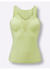 w&auml;schepur Dames Behahemd met elastisch kant in pistache ,maat 40, Witt, 95% Katoen, 5% Elastan